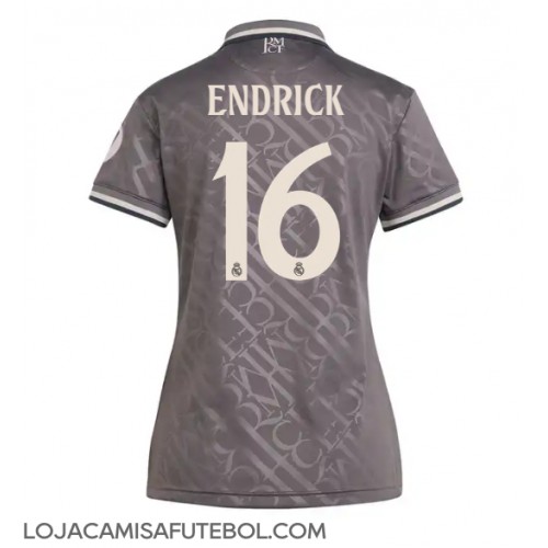 Camisa de Futebol Real Madrid Endrick #16 Equipamento Alternativo Mulheres 2024-25 Manga Curta